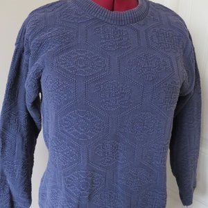 Daniel HECHTER Paris Heather BLUE Sweater Medium Cotton (K68)